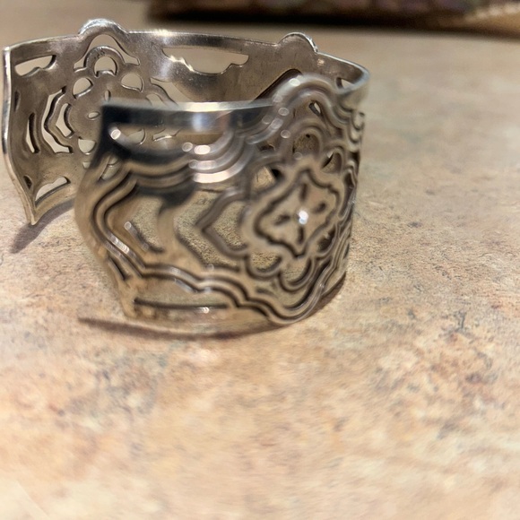 Brighton Carlton silver toned cuff bracelet with Swarovski crystal - Picture 6 of 8